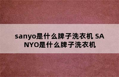 sanyo是什么牌子洗衣机 SANYO是什么牌子洗衣机